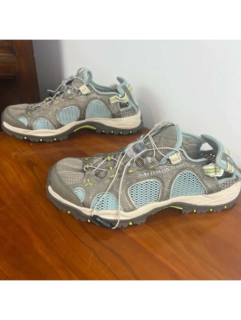 Salomon Tech Amphibian Water Hiking Shoes Gray Blue Women's 7.5 EU39.5